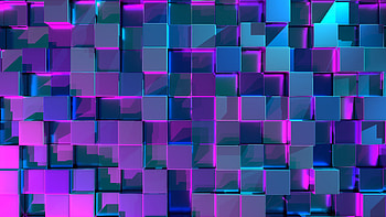 Neon Cubes HD wallpaper