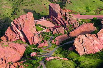 Aerial view, Red Rocks Amphitheatre HD wallpaper