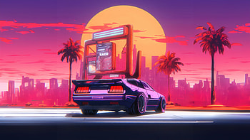 Nostalgic Synthwave , synthwave, cars, artist, artwork, digital-art HD wallpaper