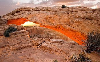 Nature, Canyon, Form, Vegetation, Window, Arch HD wallpaper