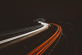 Cities, Night, Shine, Light, Road, Turn HD wallpaper