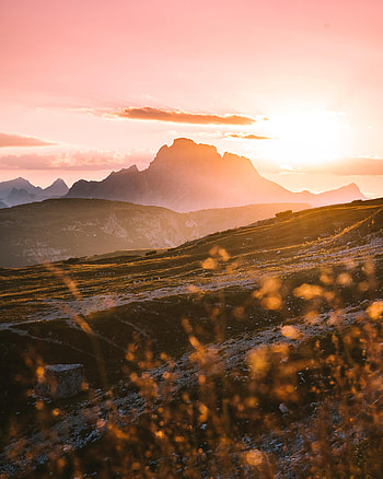 Landscape, Nature, Sunset, Twilight, Mountain, Shine, Light, Dusk HD phone wallpaper