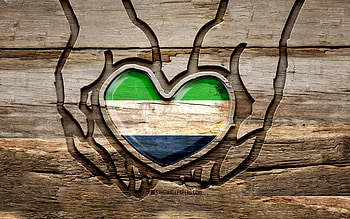 I love Sierra Leone, , wooden carving hands, Day of Sierra Leone, Sierra Leone flag, Flag of Sierra Leone, Take care Sierra Leone, creative, Sierra Leone flag in hand, wood carving, african countries, Sierra Leone HD wallpaper