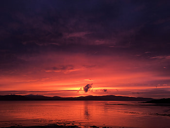 Nature, Sunset, Horizon, Bay, Ireland, Loch Suilly, Loch Sully, Bancrana HD wallpaper