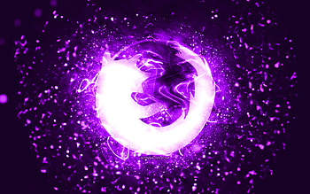 Mozilla violet logo, , violet neon lights, creative, violet abstract background, Mozilla logo, brands, Mozilla HD wallpaper