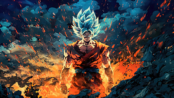 Goku Dynamic Pose, goku, anime, artwork, digital-art, art, artist, artstation HD wallpaper