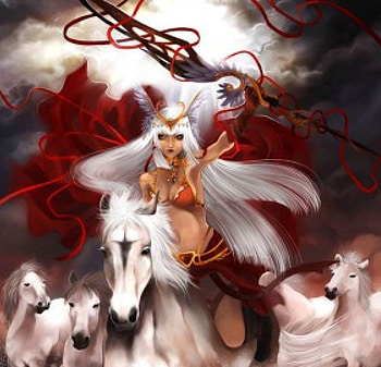 Warrior, horses, beautiful, fantasy HD wallpaper