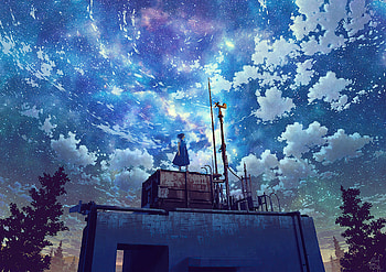 Watching The Galaxy Anime Girl , anime-girl, anime, artist, artwork, digital-art HD wallpaper