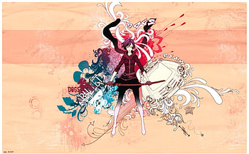 dogs bullets & carnage, pink, greeno, black, oqua HD wallpaper