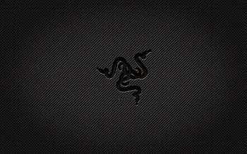 Razer carbon logo, , grunge art, carbon background, creative, Razer black logo, brands, Razer logo, Razer HD wallpaper