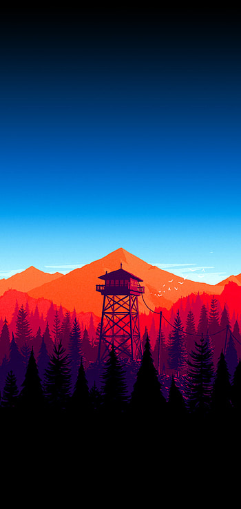 Set Of Perfectly Aligned Firewatch AMOLED For Your ! You Can Put One On Your Lock Screen And The Other On Your Home Screen To Create A Cool Day Night Cycle Effect! HD phone wallpaper