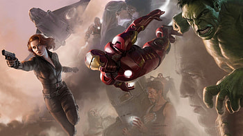 Avengers Black Widow Hulk Iron Man, avengers, black-widow, hulk, iron-man, superheroes, artwork HD wallpaper