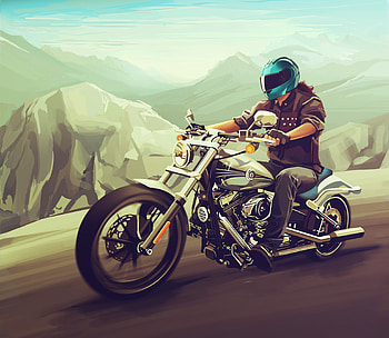Harley Davidson Fan Art, harley-davidson, bikes, artist, digital-art, artstation HD wallpaper