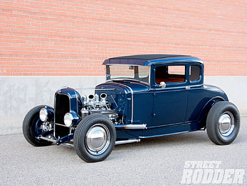 31 Ford Coupe, blue, ford, 1931, hot rod HD wallpaper