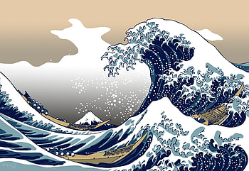nature, Blue, The Great Wave Off Kanagawa / and Mobile Backgrounds HD wallpaper