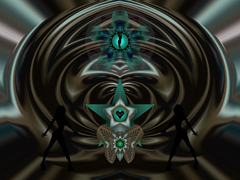 Shaddows, eye candy, abstract, 3d, fractal, collage HD wallpaper