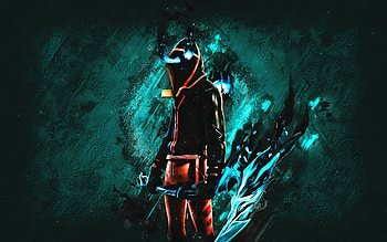 Fortnite Absenz Skin, Fortnite, main characters, blue stone background, Absenz, Fortnite skins, Absenz Skin, Absenz Fortnite, Fortnite characters HD wallpaper