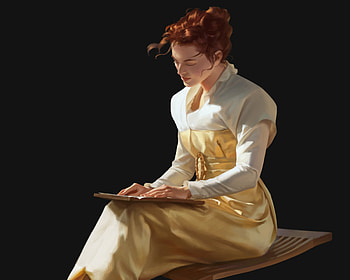 Rose, black, titanic, fantasy, art, zheng huang, rose dewitt bukater, redhead, kate winslet, yellow HD wallpaper