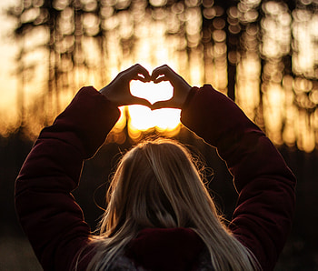 Sunset, Love, Hands, Heart, Sunlight HD wallpaper