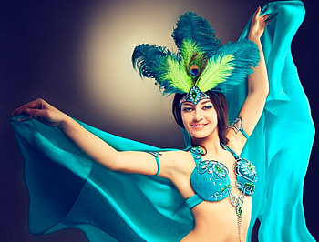 Beautiful dancer, headdress, dancer, pretty, woman HD wallpaper