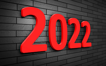 2022 red 3D digits, , gray brickwall, 2022 business concepts, Happy New Year 2022, 2022 new year, creative, 2022 on gray background, 2022 concepts, 2022 year digits HD wallpaper