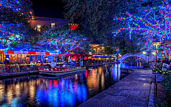 San Antonio River Walk, Christmas Village HD wallpaper