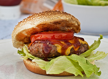 Food, Salad, Sauce, Bun, Cutlet, Burger, Cheddar, Sesame HD wallpaper