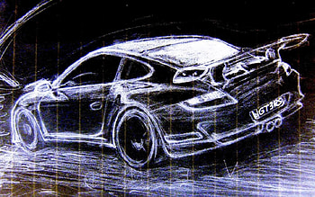 Porsche 911 GT3 RS sketch, sketch, porsche, car, drawing HD wallpaper