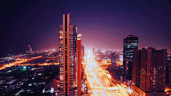 City Lights, Cities, Architecture, Dubai, Night City, United Arab Emirates HD wallpaper