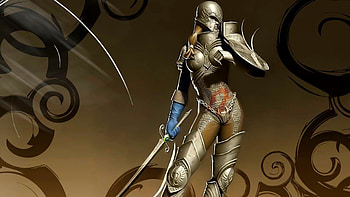 Sword girl, magic, power, sword, blonde, art, colors, girl, beautiful, beauty, pretty, amazing, warrior, female HD wallpaper