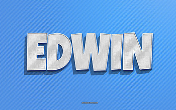 Edwin, blue lines background, with names, Edwin name, male names, Edwin greeting card, line art, with Edwin name HD wallpaper