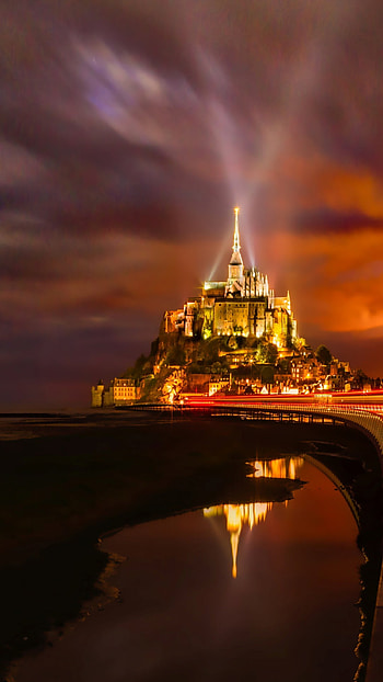 Mont Saint Michel, , Cathedral beauty, Nighttime allure HD phone wallpaper