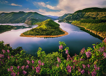 The meanders of Arda river in Bulgaria, river, summer, Bulgaria, view, beautiful, flowers, spring HD wallpaper