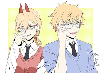 Power & Denji, Denji (Chainsaw Man), Power (Chainsaw Man), Anime, Chainsaw Man HD wallpaper