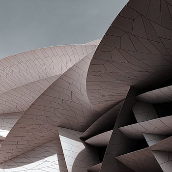 Conceptual of a modern architectural structure with geometric patterns and sleek lines. HD phone wallpaper