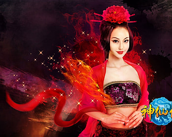 Woman in red, girl, fantasy, woman, red HD wallpaper