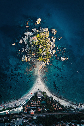 Nature, Sea, City, View From Above, Island HD phone wallpaper