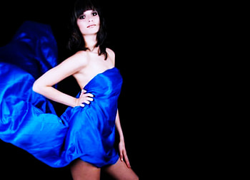 In blue, blue, sexy, girl, model HD wallpaper
