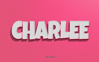 Charlee, pink lines background, with names, Charlee name, female names, Charlee greeting card, line art, with Charlee name HD wallpaper