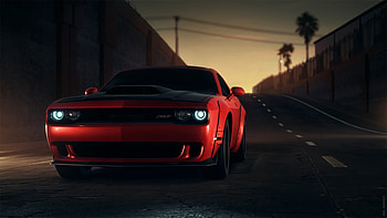 Artwork, Red, Dodge SRT, sportscar HD wallpaper