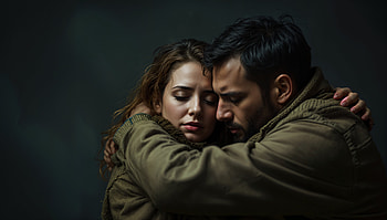 Embrace: A Touching Moment in Ultra, embrace, couple, emotions, Intimacy, love HD wallpaper