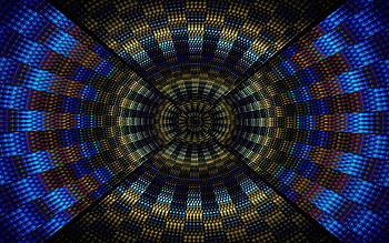 blue & gold braided, cgi, abstract, 3d, art HD wallpaper