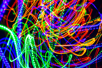 Colorful lights, threads, lines, inscription HD wallpaper