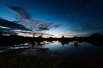 Nature, Trees, Twilight, Lake, Reflection, Dusk, Evening HD wallpaper