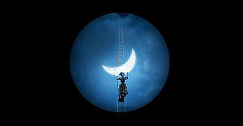Moon, surreal, dark HD wallpaper