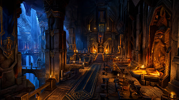 Dwarven Hall of Stone —, Throne Room, Castle Interior HD wallpaper