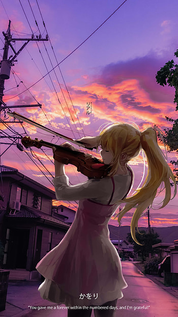 Kaori Miyazono, arima, cloud, sky, r34ld1, april, anime, kousei HD phone wallpaper