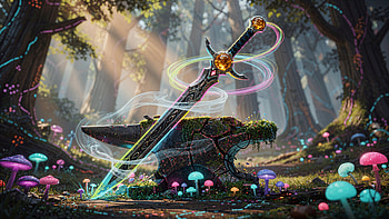 Sylvan Anvil | Luminous Blade | Enchanted Edge | Forest's Warden | Arcane Cutlass, Enchanted Weapon, Sword HD wallpaper