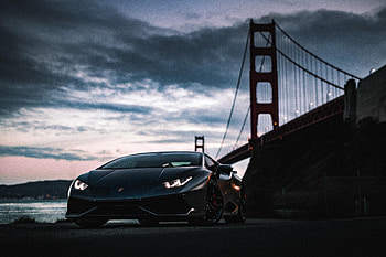 Lamborghini Huracan Golden Gate Bridge, lamborghini-huracan, lamborghini, cars, golden-gate-bridge HD wallpaper
