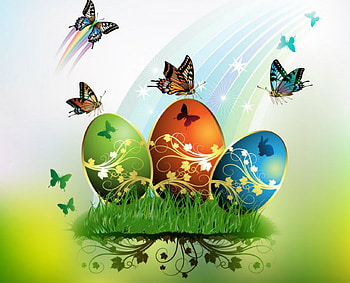 Easter Eggs, butterfly, Easter, art, eggs HD wallpaper